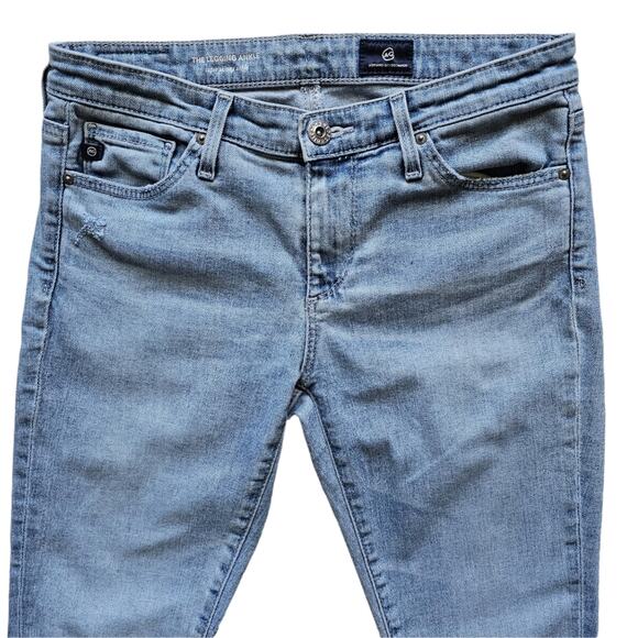 AG Adriano Goldschmied The Legging Ankle Raw Hem Distressed Skinny Jeans Size 25 - Picture 8 of 10